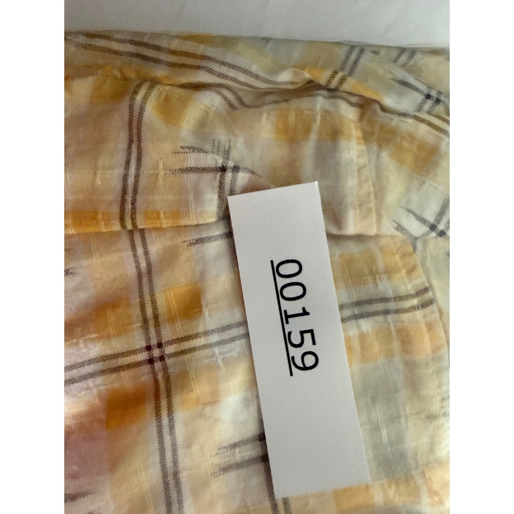 Dressbarn Woman Yellow Plaid Split V-Neck Tunic Blouse 18/20 Plus Size - Picture 4 of 4